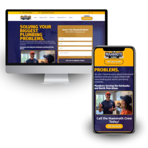 website example with transparent background for plumbing companies